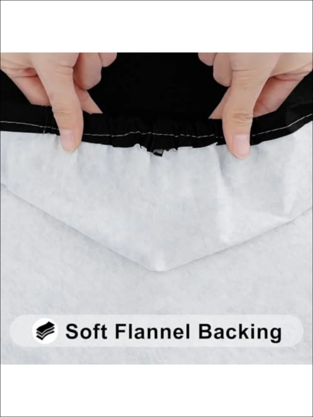 Elastic Fitted Vinyl Tablecloths for Folding Tables, Waterproof Flannel Backed